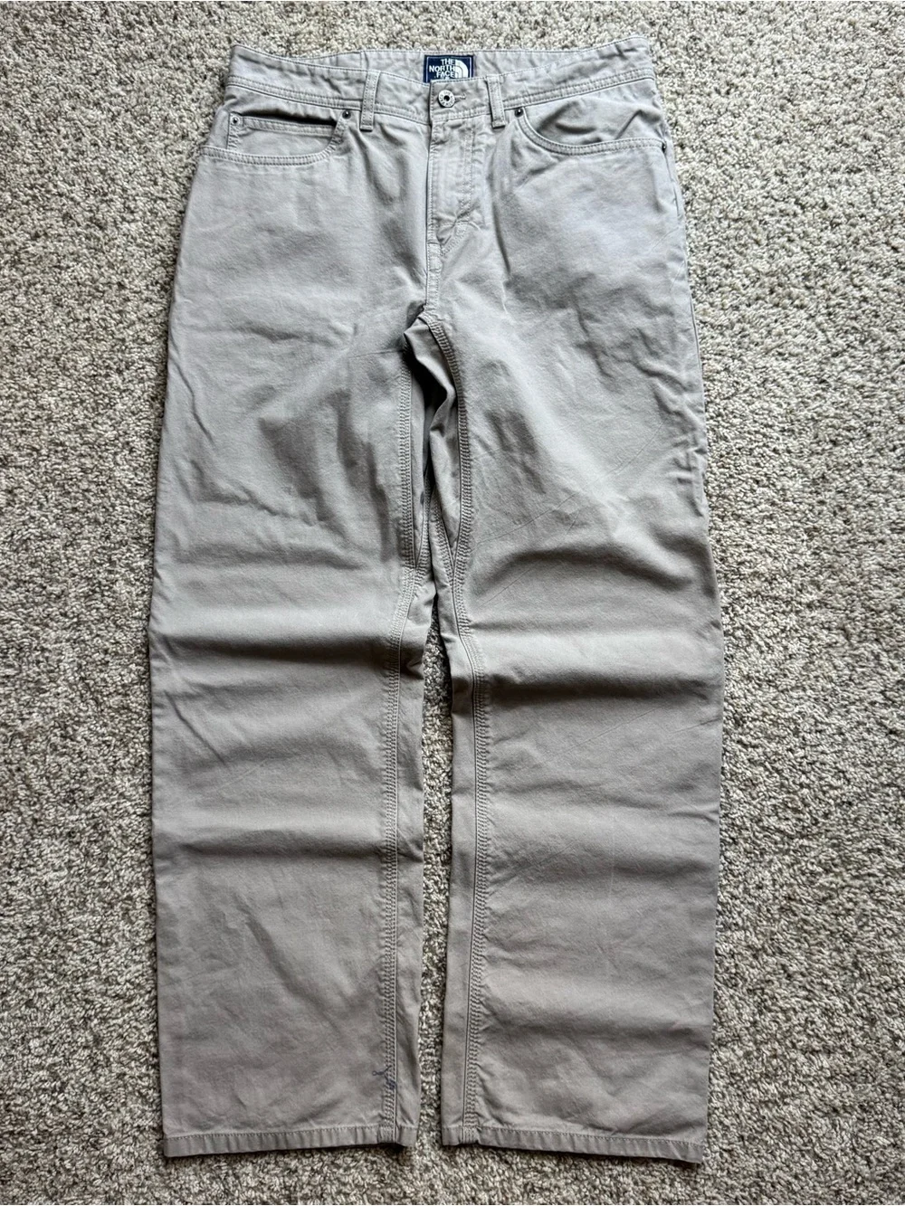 The North Face Mens 34 Regular Pants Beige Cotton Blend Straight Outdoor Hiking